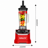 Blender Profesional Multifuncțional HALEY HY-2705, 4800W, Cană 2.5L, 15 Trepte de Viteză, Funcție Pulse, Zdrobire Gheață, Lame din Inox