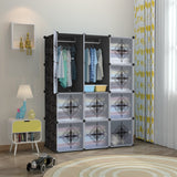 Dulap modular pentru copii At Performance, 12 rafturi, negru