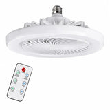 Ventilator de Tavan cu LED și Telecomandă E27 – Bec Ventilator 2 în 1, 3 Trepte de Lumină, 3 Viteze, Economie de Energie, Alb