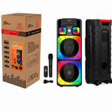 Boxă Portabilă Karaoke Sing-e ZQS12213, Bluetooth, 2x12", 80W, Microfon Wireless, LED RGB, USB/TF/AUX, Telecomandă, Acumulator 5000mAh