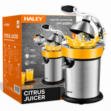 Storcător Electric pentru Citrice Haley HY-2954, 800W, Recipient 400 ml, Sistem cu Pârghie, Carcasă Inox, Randament Ridicat, Argintiu