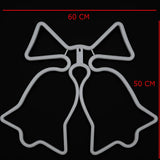 Clopotei decorativi luminosi, pentru Craciun, AT PERFORMANCE®, rezistenti la apa, suspendabili usa si geam, IP65, 50 x 60 cm, alb cald