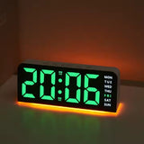 Ceas LED multifuncțional verde cu oră, dată, temperatură și alarmă