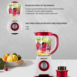 Blender 2 în 1 HALEY® HY-2940, 500W, Capacitate 1.6L, Funcție Ice Crush, Protecție Supraîncălzire, Alb/Roșu