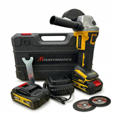 Polizor Flex Unghiular Fără Fir AT Performance 48V – Kit Complet cu 2 Acumulatori 5.0Ah, incarcator, 2 Discuri 125mm si Valiza transport