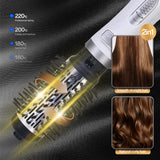 Perie Rotativă HALEY 1000W – 2 Perii, Încălzire Rapidă, Modelare de Durată, Protecție Păr, Inveliș Ceramic, Alb/Argintiu