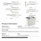 Set ustensile bucătărie 5+1 piese cu suport, inox și PP