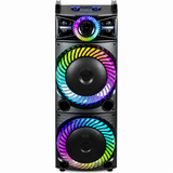 Boxă Karaoke Portabilă AT PERFORMANCE® 2250W PMPO, 2 x 15", Bluetooth, RGB LED, 2 Microfoane Wireless
