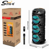 Boxă Portabilă Karaoke Sing-e ZQS10301, 20000W PMPO, 3 x 10", Bluetooth, USB/TF, AUX, Intrare Microfon, LED RGB, Acumulator 5000mAh