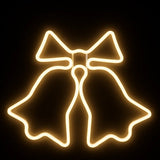Clopotei decorativi luminosi, pentru Craciun, AT PERFORMANCE®, rezistenti la apa, suspendabili usa si geam, IP65, 50 x 60 cm, alb cald