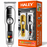 Mașină Profesională de Tuns și Contur HALEY HY-4518/HY-4519, Acumulator 500mAh, Autonomie 60 Min, Display LED, 4 Piepteni 1.5–6 mm, Încărcare USB