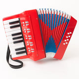 Mini acordeon de jucărie At Performance, 17 clape și 8 bași, albastru