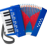 Mini acordeon de jucărie At Performance, 17 clape și 8 bași, albastru