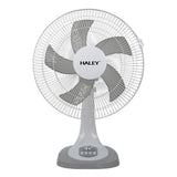 Ventilator de Masă HALEY HY-6018, 16 Inch, 5 Pale, 3 Trepte de Viteză, Oscilație Orizontală, Motor Puternic și Silențios, Alb