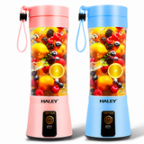 Blender Portabil Haley HY-2950, 480 ml, Baterie 2000 mAh, Reîncărcabil USB, Mini Smoothie Maker pentru Fructe și Legume