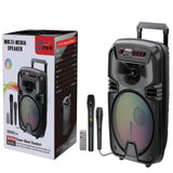 Boxă Portabilă Karaoke Sing-e ZQS12149, 12 Inch, 200W, Bluetooth 5.3, Acumulator 3000mAh, RGB LED, USB/TF/FM, 2 Microfoane Incluse, Telecomandă