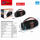 Boxă Portabilă Bluetooth Sing-e® ZQS-L13, 200W PMPO, Difuzoare 2 x 2.25", Bass Boost, RGB LED, USB, TF Card, AUX, IPX5, Acumulator 3000mAh