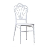 Scaun Elegant AT PERFORMANCE® Chiavari, din Policarbonat, Rezistent la Umiditate, Fără Brațe, Alb, 38 x 37 x 88.5 cm