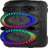 Boxă Karaoke Portabilă KOLAV-F2805 2800W PMPO, 2x8", Bluetooth, Microfon Wireless Inclus, RGB LED, USB-C, TF Card, AUX, TW