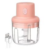 Mini tocător electric At Performance, portabil, USB, 250 ml, 45 W, roz