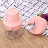 Mini tocător electric At Performance, portabil, USB, 250 ml, 45 W, roz