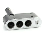 Priza Bricheta Auto, Tripla cu port USB, Redare Audio de pe telefoane, Fara Fir, Negru