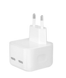 Adaptor priză 220V, 35W, cu 2 porturi USB-C, alb
