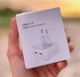 Adaptor priză 220V, 35W, cu 2 porturi USB-C, alb