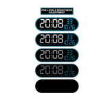 Ceas de perete digital LED At Performance, telecomandă, albastru