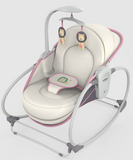 Pachet 2 în 1 pentru Bebeluși: Balansoar Electric 5 în 1 Mastela Roz + Set Hrănire 10 Piese Silicon | Confort și Siguranță de la Naștere