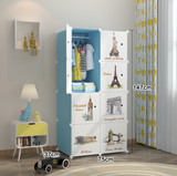 Dulap modular copii At Performance, 8 rafturi, model monumente