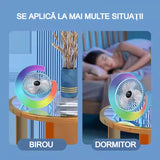 Ventilator portabil At Performance cu LED RGB, 3 viteze, USB