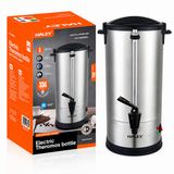 Termos Electric Profesional HALEY HY-6935L, 35L, 2500W, Inox 304, Robinet, Indicator Nivel Apă, Menținere Temperatură