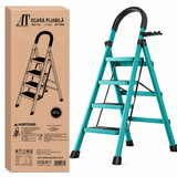 Scara Pliabila cu 4 Trepte Late, At Performance, Metalica, Maxim 150 Kg, Picioare Antialunecare