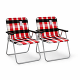 Set 2 scaune pliabile pentru camping și grădină, cadru oțel
