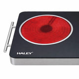 Plită electrică dublă Haley HY-1828, 2 zone, sticlă neagră