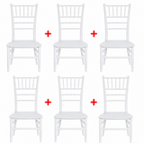 Set 6 Scaune Elegante AT PERFORMANCE®, Policarbonat Rezistent la Umiditate, Spătar Decorativ, Fără Brațe, Alb, 38 x 37 x 88.5 cm
