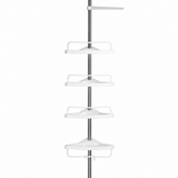 Etajeră Colț Baie AT Performance®, Telescopică 185-310 cm, 4 Rafturi, Organizator Duș, Montaj Fără Găurire