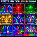 Moving Head Profesional 100W 4-în-1 – Beam RGB, LED Multicolor, Laser Roșu & Verde, Stroboscop, DMX512 21/34 Canale, Rotire 540°/180°, Control Muzical și Telecomandă