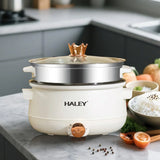 Cooker electric Haley HY-505, 5L+3L, 1200W, multifuncțional cu aburire