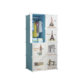 Dulap modular copii At Performance, 8 rafturi, model monumente
