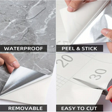 Set 50x Tapet Marmura, AT PERFORMANCE®, suprafata acoperire 9 mp, autoadeziv, waterproof, usor de montat, design modern, 30x60 cm, bej ichis
