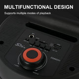 Boxă Portabilă Sing-e 6.5” x2 cu Bluetooth, Lumini RGB, USB/TF, Radio FM și Microfon – 20W, TWS