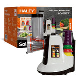 Aparat de salată electric HALEY HY-1327, 5 în 1, 600W, răzătoare și feliator multifuncțional, lame inox