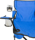 Scaun pliabil de plajă și camping AT PERFORMANCE® – Portabil, ușor, multifuncțional, 120 kg, cu geantă transport și suport pahar – Albastru