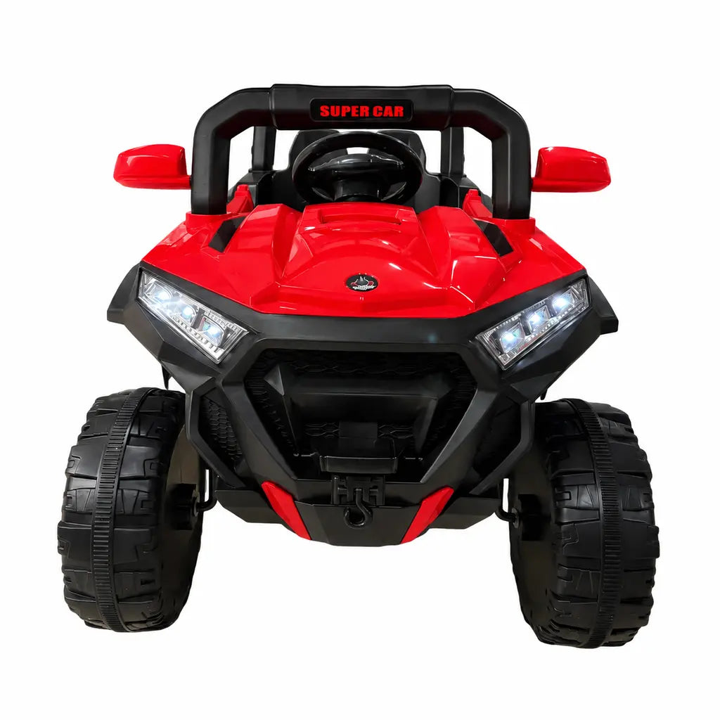 Mașină Electrică KIDOO pentru Copii 4x4 cu Telecomandă 2.4G, 12V, 2 Motoare 380, Faruri LED, Centură de Siguranță, Suspensie, MP3, Rosu