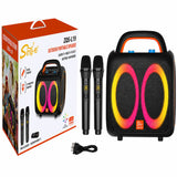 Boxă Portabilă Bluetooth Sing-e ZQS-L19, Karaoke, 1400W, 2 Microfoane Wireless Incluse, RGB LED, USB, TF Card, FM Radio, TWS, Acumulator Reîncărcabil, Negru