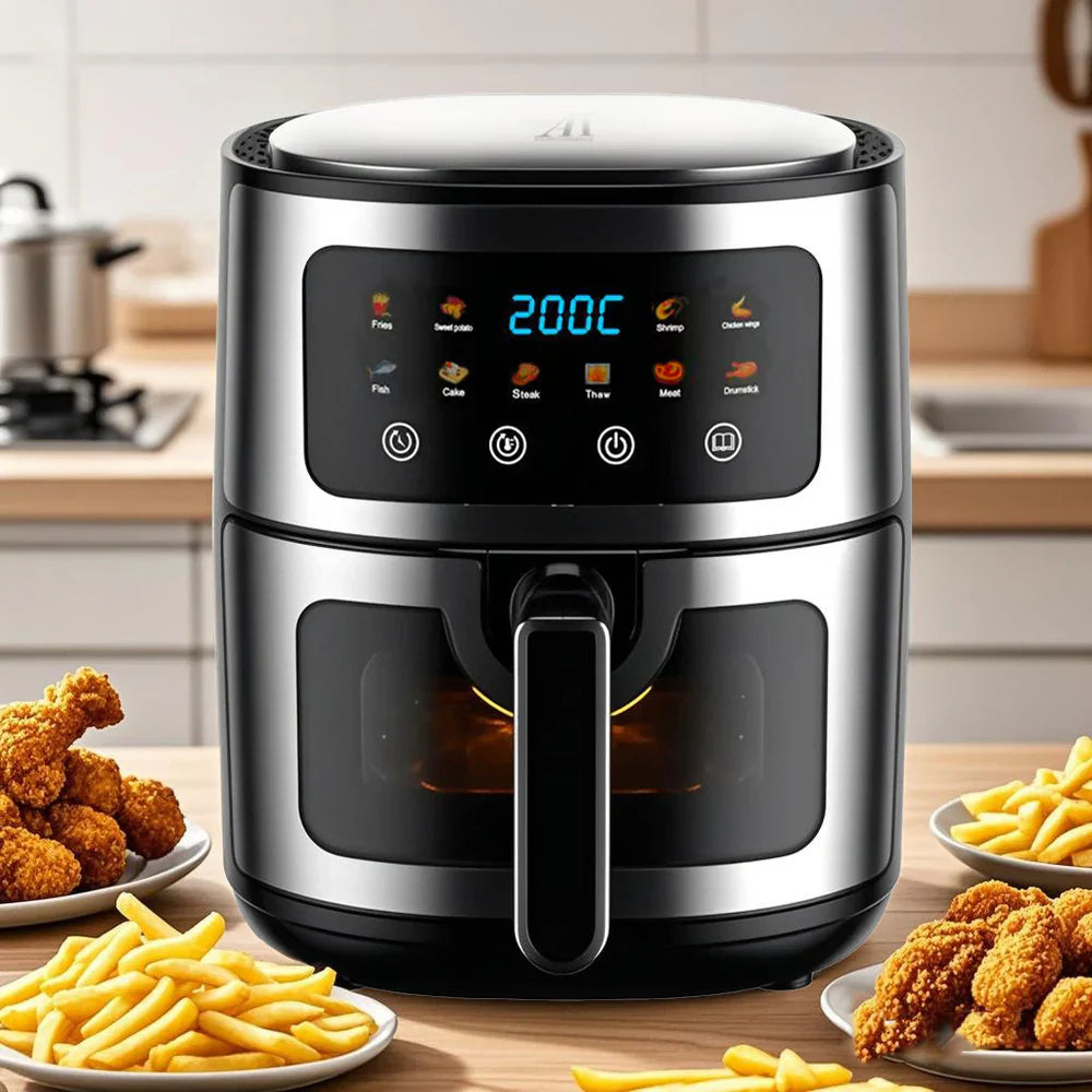 Pachet Friteuză cu Aer Cald AT PERFORMANCE® 8L + Mixer Haley 500W – Set Premium Bucătărie + BONUS 100 Hârtii de Copt