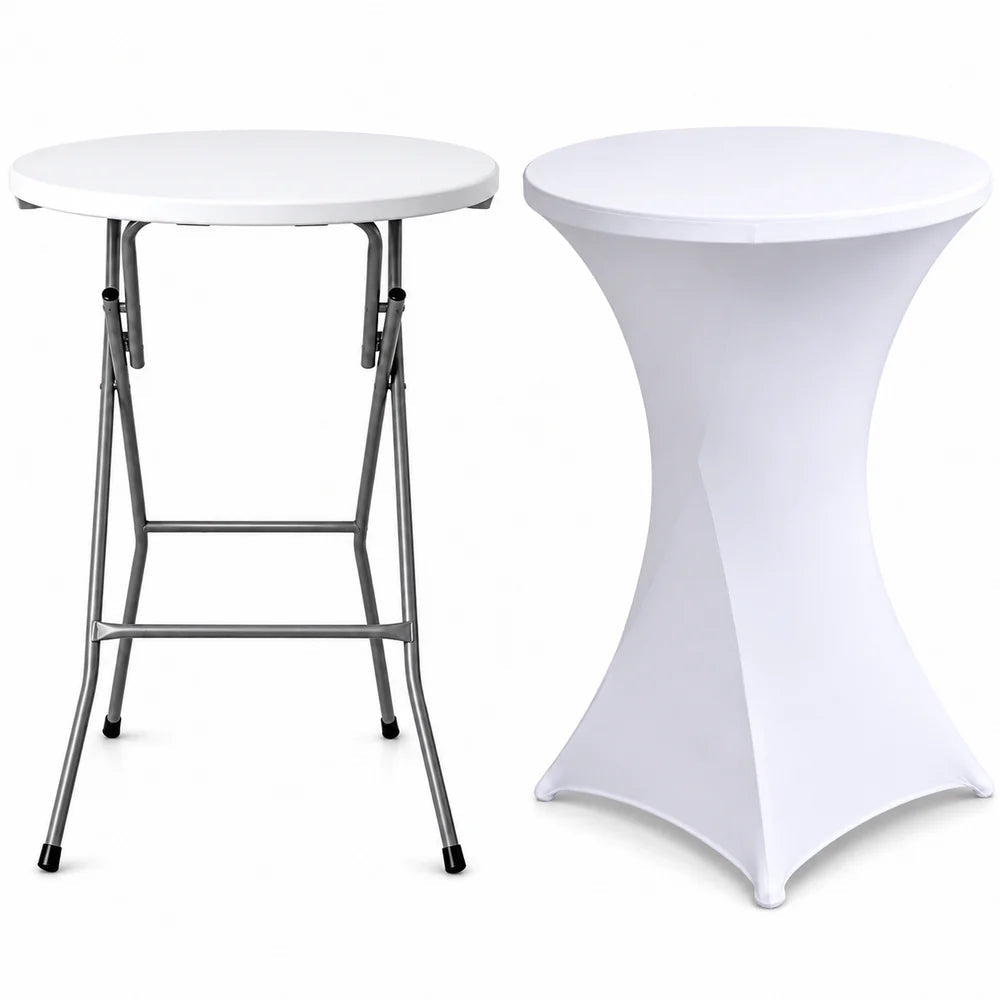 Masă Înaltă Pliabilă AT PERFORMANCE® AT-2061, Ø80 cm, 110 cm Înălțime, Husă Elastică Inclusă, Cadru Metalic