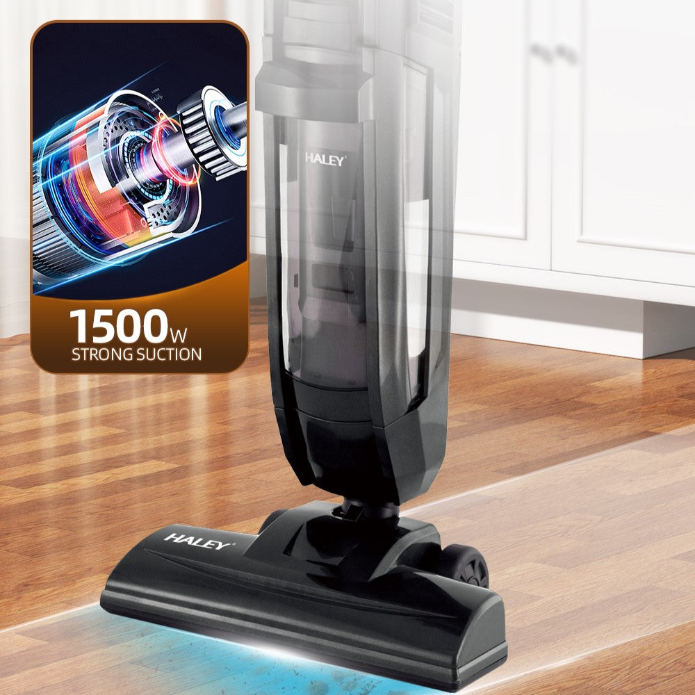 Aspirator Vertical HALEY HY-1923, 1500W, Fără Sac, Tehnologie Ciclonică, Ușor și Compact